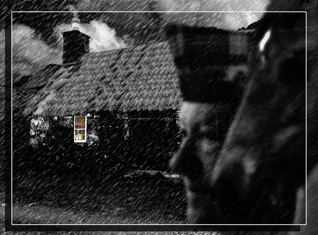 Cottage in the rain